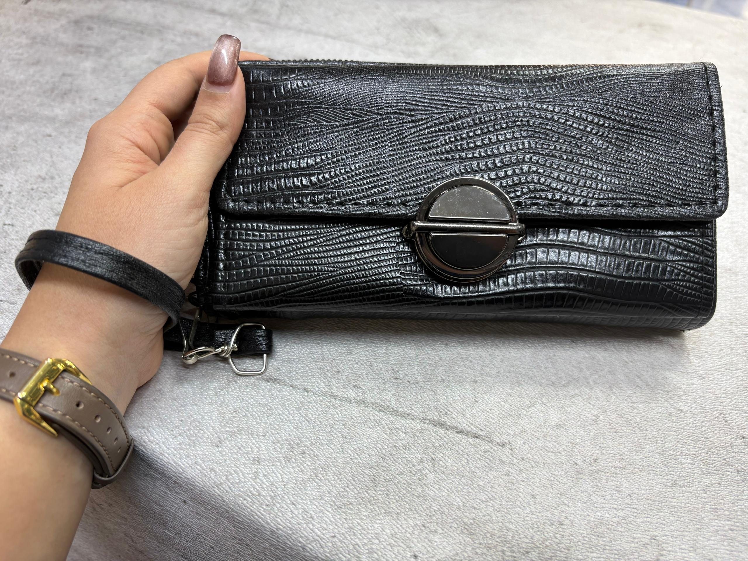 کیف پول مشکی سنگی